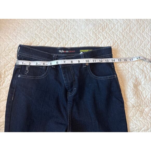 Style & Co Jeans Straight Leg Dark Wash RN#89828 Women Size 4 Petite Small - Picture 7 of 9